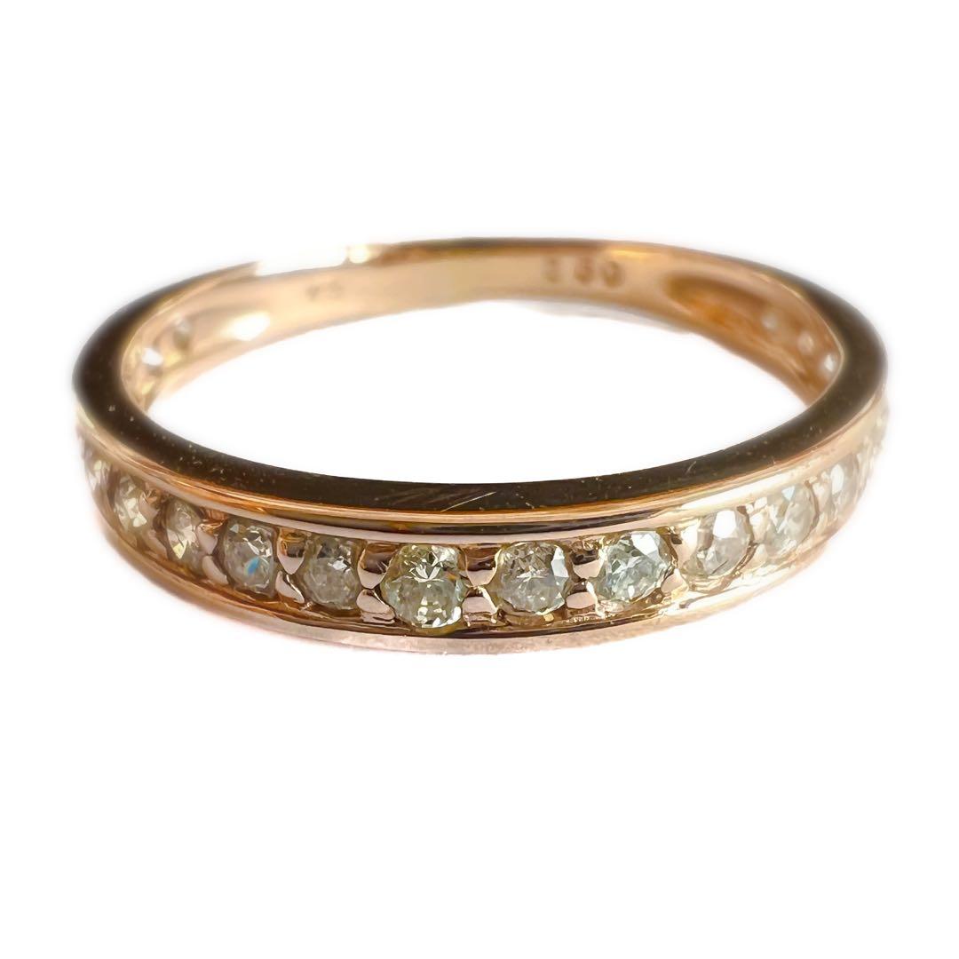 k18 PG ピンクゴールド ダイヤモンド ハーフエタニティ リング 指輪