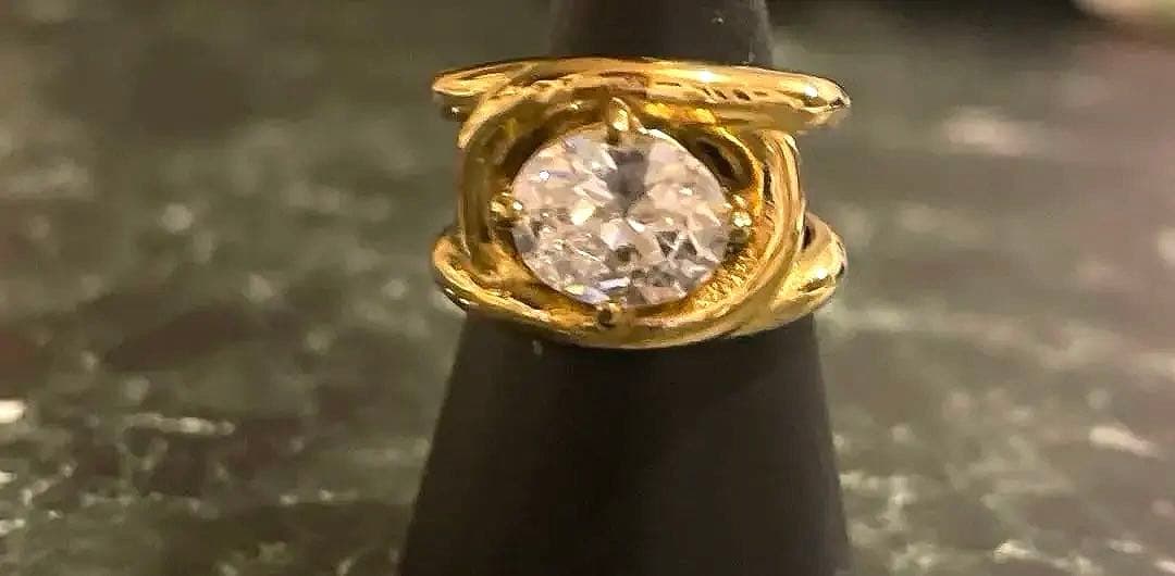 ヴィンテージリングクリスタルダイヤ指輪